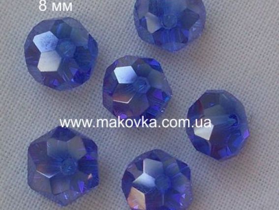 Хрусталь, 8 мм синяя Хрусталь, 8 мм синяя